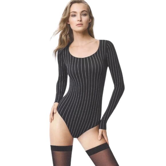 Wolford Muriel Striped Bodysuit Size Medium - Picture 2 of 8